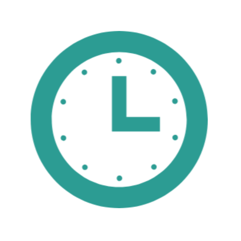 青緑色の時計アイコン1時